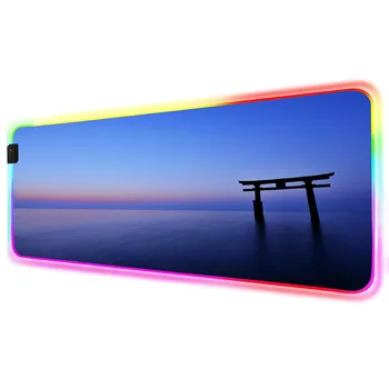 

ZSUXTC Fantasy Landscape Scenery Large Mouse Pad RGB Player Lock Edge Mouse Keyboard Pad LED Large Desk Gaming Mouse Pad XXL