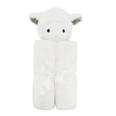 White Sheep Двухслойное утепленное детское одеяло в форме головы животного, бархатное одеяло, детский спальный мешок, постельные принадлежности - Цвет: White Sheep