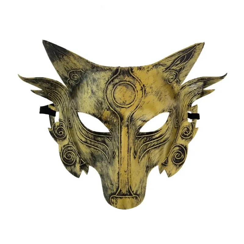 Хэллоуин Серебряная Золотая маска голова Волка полное лицо покрытая пластиковая маска для Хэллоуина для вечеринки карнавала Маскарад косплей реквизит