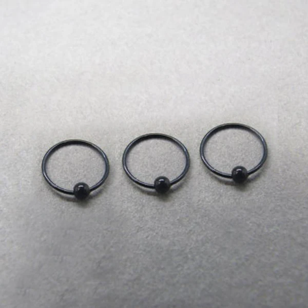 925 стерлингового серебра нос кольцо серьги, Надеваемые На ушной хрящ Tragus нос кольцо для пирсинга 100 шт/партия - Окраска металла: black