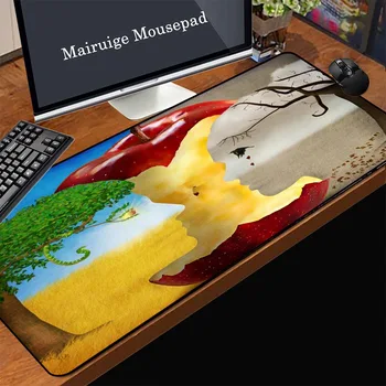 

Mairuige Durable Anime Mouse Pad Apple and Kiss Couple Illusion Illustration Rubber Non-slip Office Computer Keyboard Mat