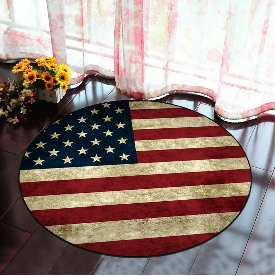 RFWCAK 3D Sea Beach Round Carpet Computer Chair Pad Living Room Mat Kids Room Bedroom Anti-slip Rug Tapete Para Sala Home Decor
