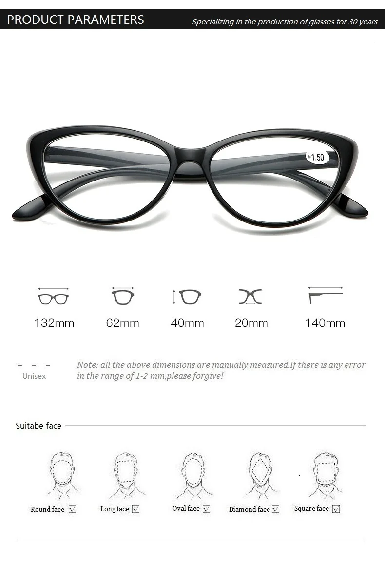Для женщин очки для чтения «кошачий глаз» Винтаж пресбиопии очки Для женщин Ультра светильник модные женские очки 1,0 1,5 2,0 2,5 3,0 3,5 4