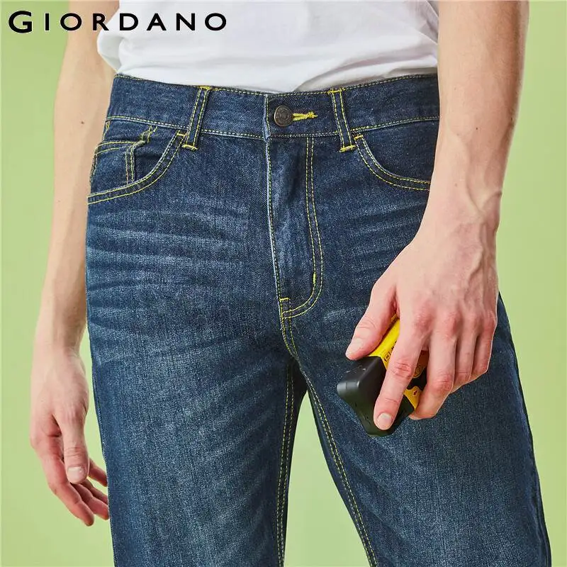 Giordano зауженые джинсы из натурального хлопка и имеют несколько цветовых решений