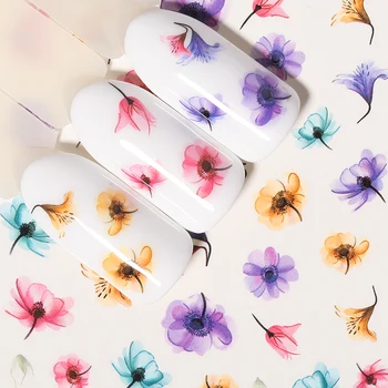 

1 Sheet Nail Water Decals Transfer Stickers Flower Butterfly Rose Mixed Patterns Colorful Nail Art DIY Design Decorations