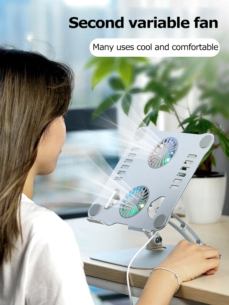 Laptop Foldable Stand Dual Fan Aluminum Alloy V4 14 H18d84f186c604a279a5e2aeecab4c91fL