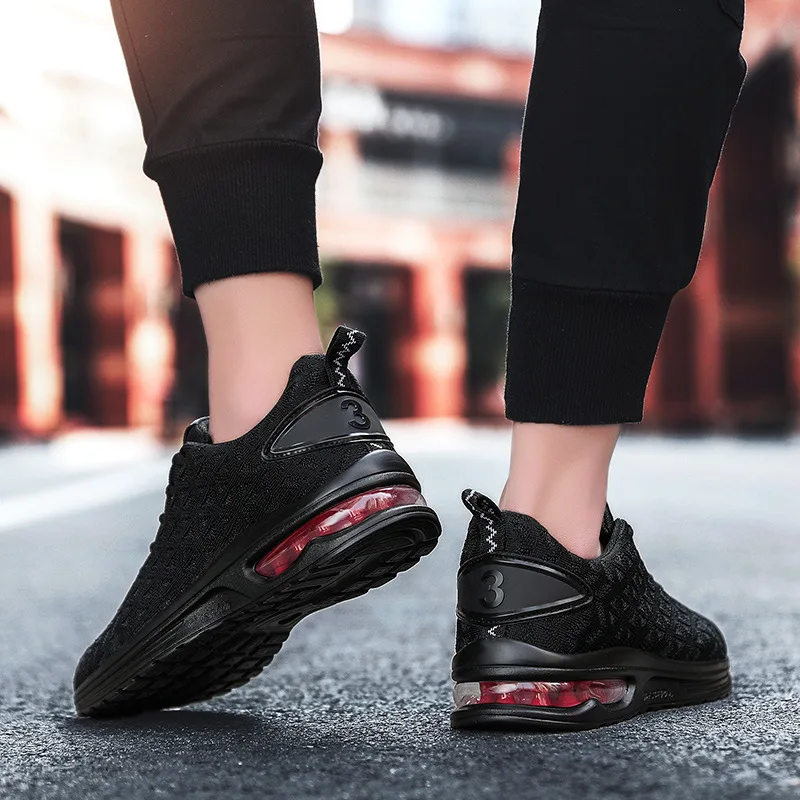 

2019 Summer New Style Whole Palm Air Cushion Athletic Shoes Men's Fly Woven Shock Absorption Casual Running Shoes Students MEN'S