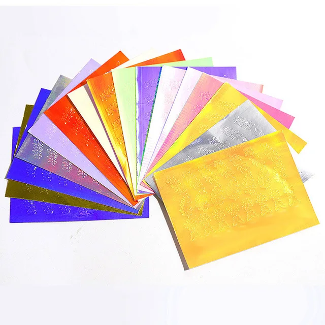 16pcslot Fire Holographic Nail Sticker Leaf Self Adhesive Decal Thin Laser Stripe Sticker Diy Nail Foil New Nail Art Sticker (7)