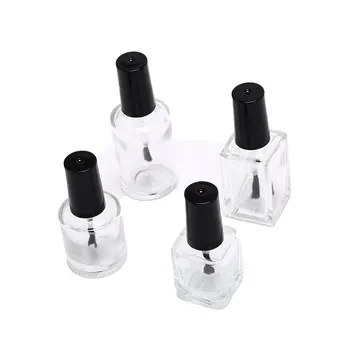 

5pcs Empty Transparent Glass Nail Polish Bottle Empty With A Lid Brush 5ml 10ml 15ml Containers Nail Glass Bottles with Brush