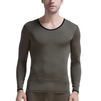 

Men's Casual Muscle Tops Plain Round Neck Slim Fit Gym Fitness Sports Thermal Stretchy Long Sleeve Undershirts
