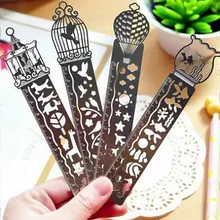 

4Pcs/set Metal Bookmarks Hollow Book Page Marker Ruler Stationery Binder Index for Painting Read Accessories School Supplies