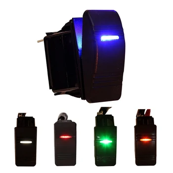 

12V Car Boat Rocker LED Light Illuminated SPST ON-OFF Switch Waterproof Marine Red