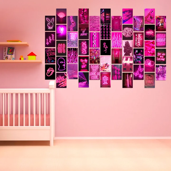 Aesthetic Pictures Wall Collage Kit, 50Pcs Posters Postcards Photo Wall Art  Print Stickers Dorm Photo Display Poster for Bedroom Vintage LaundryTeen  Room Decor (Neon Pink): Buy Online at Best Price in UAE 