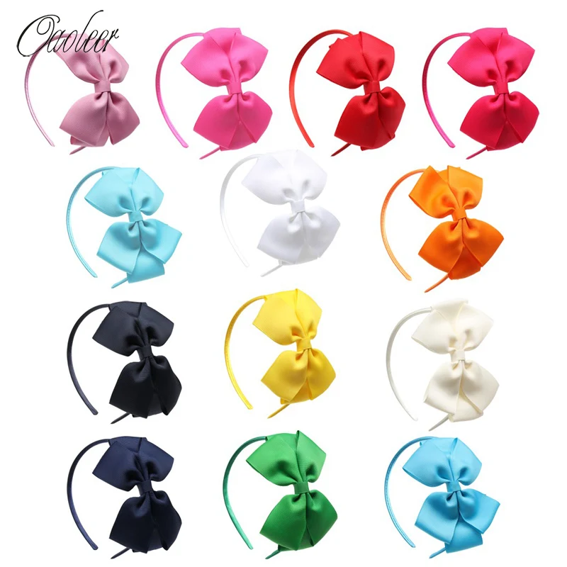 

Oaoleer Hair Accessories 13 Pcs/Lot Ribbon Bow Hairbands for Girls Double Layers Solid Hair Bows with Satin Bands Kids Hair Hoop