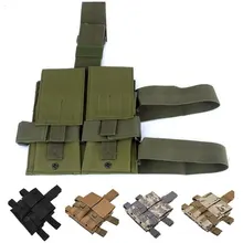 Тактическая Двойная Сумка Molle для ног Военная страйкбольная кобура для оружия армейская Пейнтбольная охотничья камуфлированная сумка M4 5,56 мм