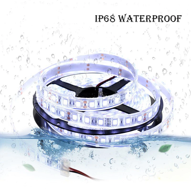 DC12V IP68 Водонепроницаемая светодиодная лента SMD 5050 RGB свет 60 Светодиодный s/m светодиодная лента s для наружного пруда дом для Аквариума Декор 5 м/лот