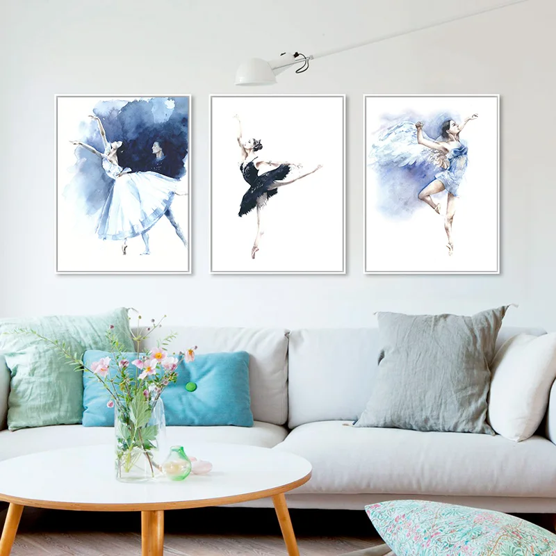 Abstract Minimalist Posters and Prints Ballet Dancer Angel Girl Room Decor Wall Art Canvas Painting for Home Decoration Pictures | Дом и сад