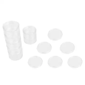 

7 Days Clear Stackable Pill Box Portable Mini Sealed Pill Organizer Round Medicine Case (White)