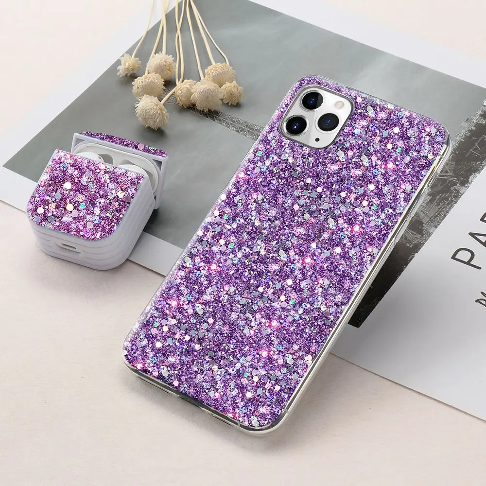 Роскошный блестящий тонкий мягкий чехол с блестками для IPhone 6s 5 5s SE 2020 8 7 Plus