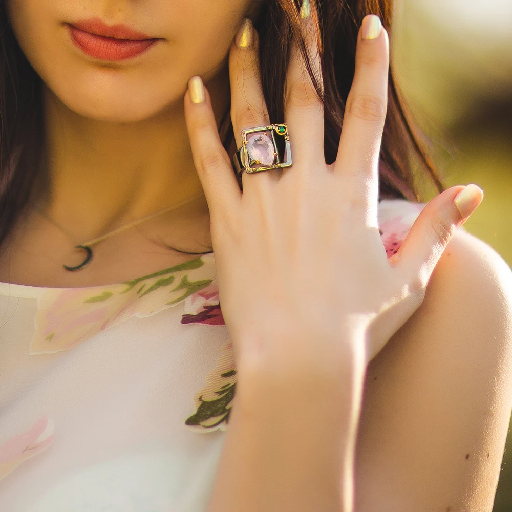 Pink stone ring (6)