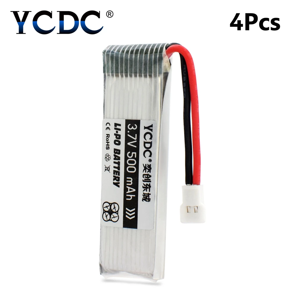 3,7 V 500mAH Lipo аккумулятор pro и зарядное устройство для JJRC H37 GOOLRC T37 Eachine E50 Wltoys V930 V977 V988 камера дроны батарея - Цвет: 4 pcs battery