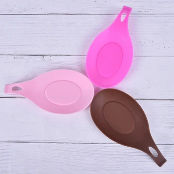

1pc Silicone Insulation Spoon Rest Heat Resistant Placemat Drink Glass Coaster Tray Spoon Pad Eat Mat Pot Holder
