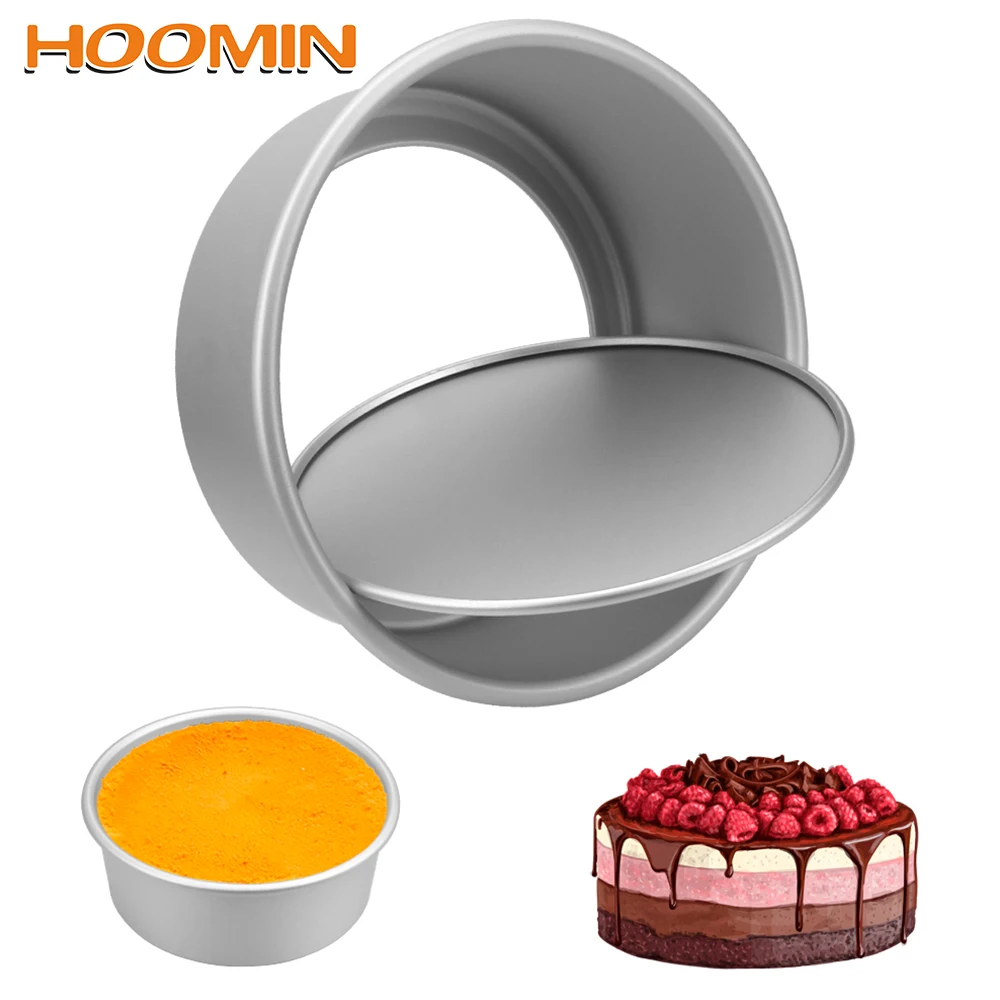 HOOMIN Anodization Cake Pan Anode Surface Removable Mousse Chiffon Cake Mold Dish Oven Baking Tools Bakeware Bakery Tools