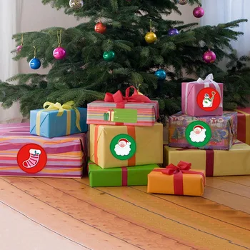 

500Pcs/Roll Merry Christmas Handmade Sticker Card Box Package Santa Thank You Label Sealing Stickers Wedding Decor Supplies