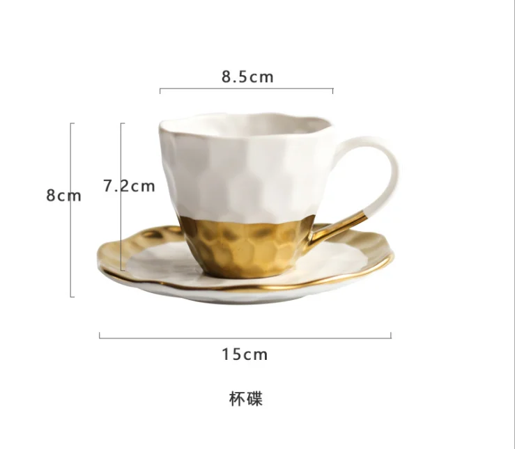 Набор керамических кофейных чашек, простой вечерний чайный набор, чайный набор, европейский светильник, роскошные бытовые чашки для воды, чайный горшок для напитков - Цвет: Cup saucer
