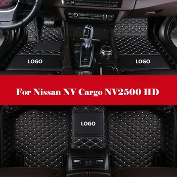 

Luxury Waterproof Leather Auto Floor mats Front + Rear All Weather Interior Mat Carpet For Nissan NV Cargo NV2500 HD