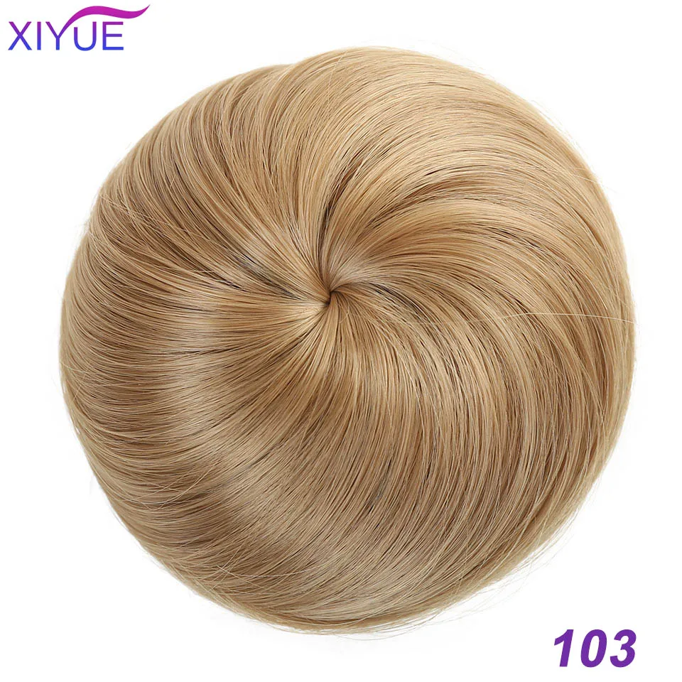 Женские Синтетические прямые волосы пончик-шиньон эластичная резинка шнурок клип в волосы булочки шиньоны - Цвет: 103