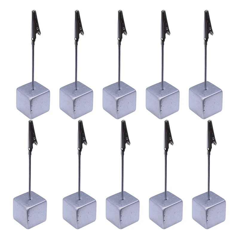 

Pack of 10 Place Card Holder - Wedding Name Table Setting Marker - Shop Display Price Tag - Silver