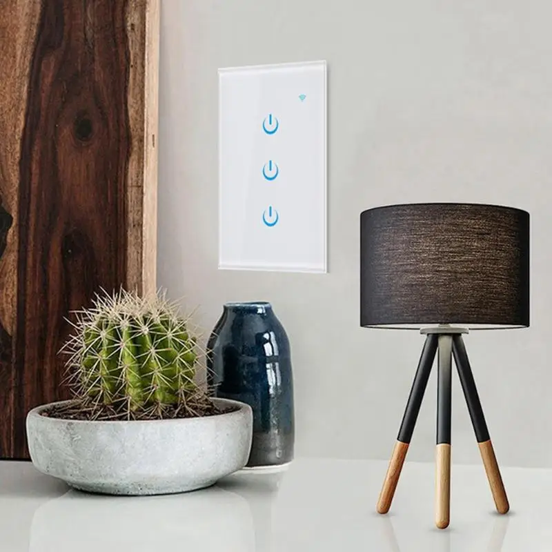 Tuya US Smart WiFi сенсорный переключатель панель ПК и ABS уровень пожарной защиты V0 оболочка для Google Home Amazon Alexa Голосовое управление