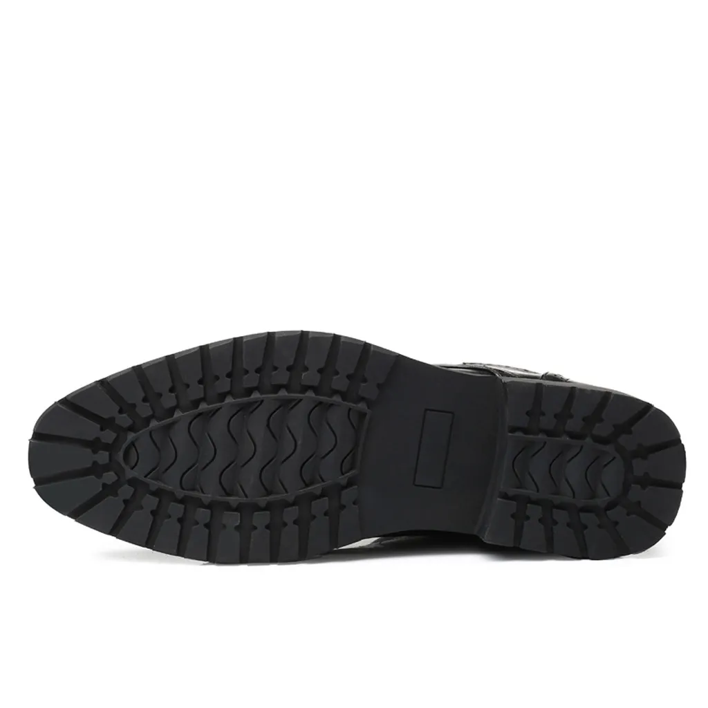 SAGACE/модные зимние ботинки; Мужские ботинки в британском стиле; ботинки высокого качества с острым носком; ажурные ботинки в байкерском стиле с высоким голенищем для мужчин