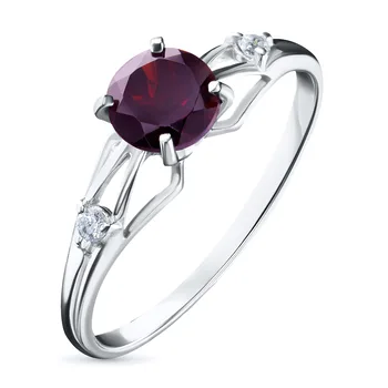 

Silver ring with garnet and cubic zirconia 11056-006-9