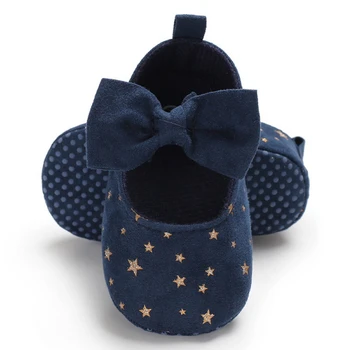 

Newborn Baby Girl Flower Sneakers Casual Shoes Infant Cotton Bow Little Girls Princess Sequin Stars Toddler Leather Shoes 0-18Ms