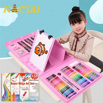 

208pcs crayon water-color Drawing Painting Set Drawing Book Crayon Oil Pastel Painting Tools Sets For Children Gift Box