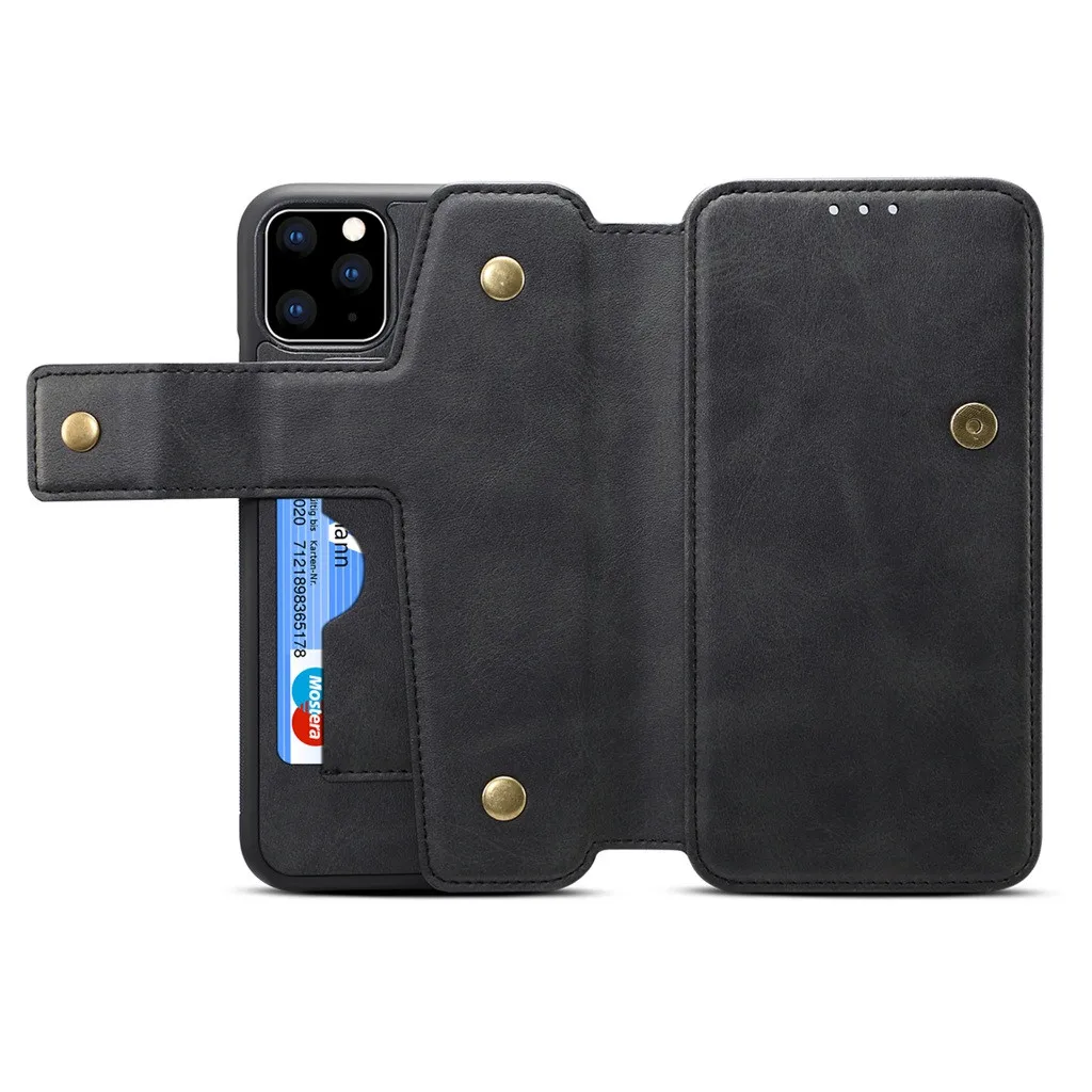 Для iPhone 11 Pro Max тонкий кожаный бумажник с откидной крышкой силиконовый прозрачный чехол для карт чехол для телефона s для iPhone 11 Pro Max