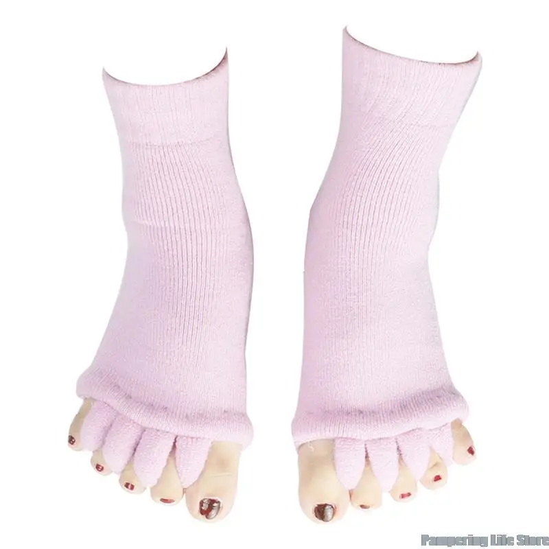 1pair Five Toes Separators Foot Sock Hallux Valgus Corrector Bunion