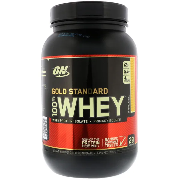 Optimum Nutrition, Gold Standard 100% Whey, Double Rich Chocolate, 2 lb Whey protein powder fitness muscle gain nutrition