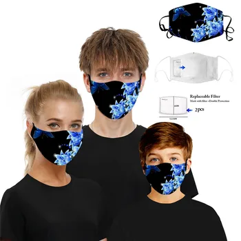 

In Stock Flower Print Face Mask Fabric Adult Protective PM 2.5 Dust Mouth Cover Washable Reusable Mouth Mask Adjustable Mask