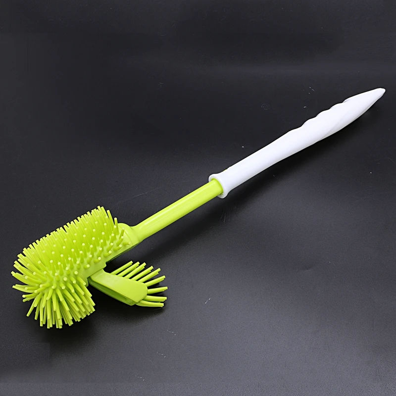 Double-sided Soft Nano Brush Bathroom Toilet Brush Cleaning Tool(White
