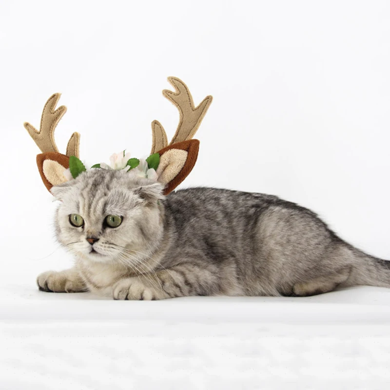 HE ободки для домашних животных рога быка аксессуары кошка собака Микки Маус Рождество милые украшения волос шапки головной убор