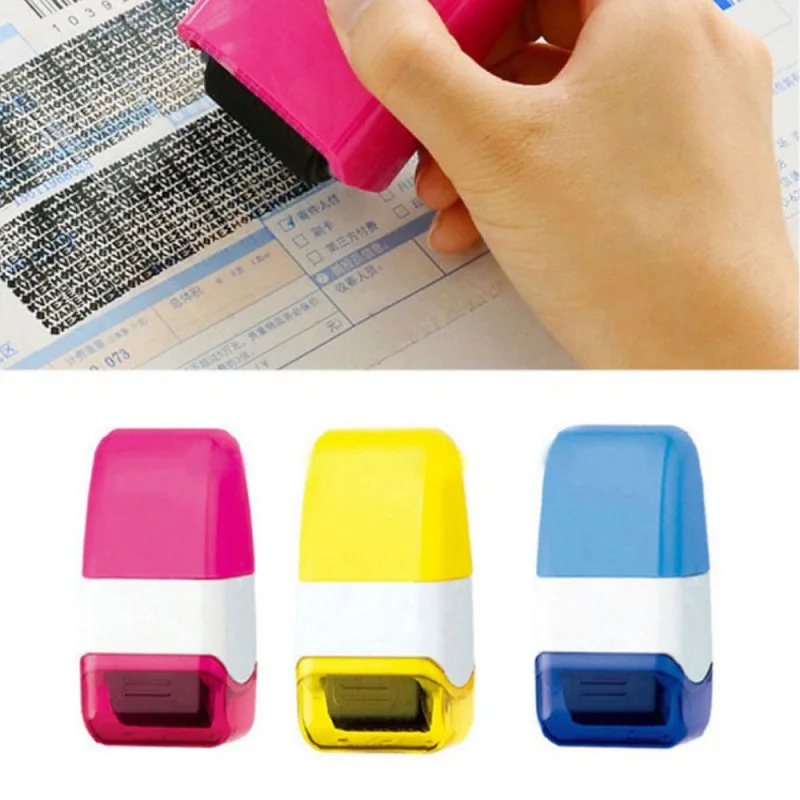 

Security Stamp Roller Portable Self-Inking Identity Theft Protection Roller Stamp Perfect for Personal Information Privacy Seal
