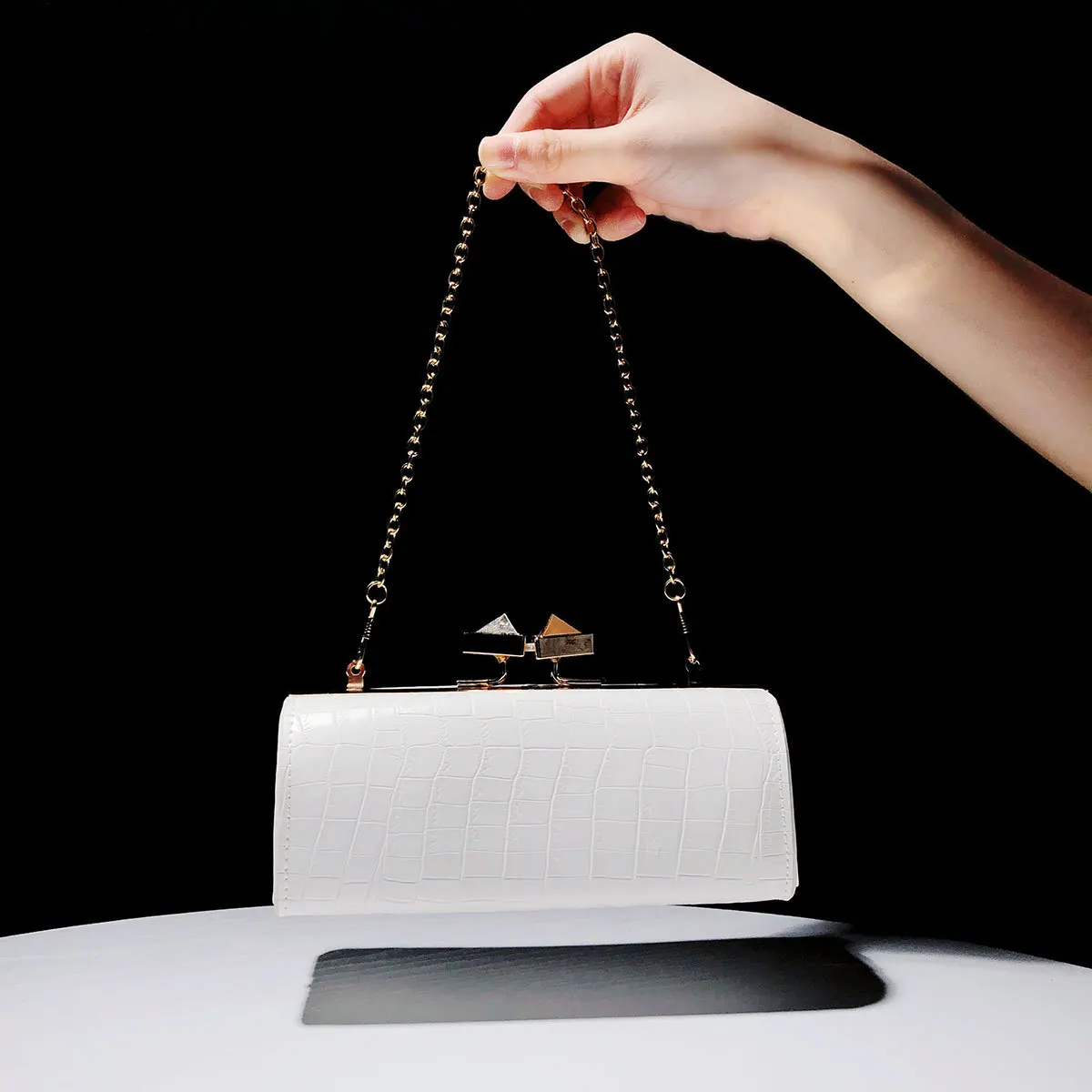 

IMIDO 2020 Fashion Women Shoulder Bag White Clutch Evening Ladies Wedding luxury CrossBody Small Purse handbag Dinner Luxury bag
