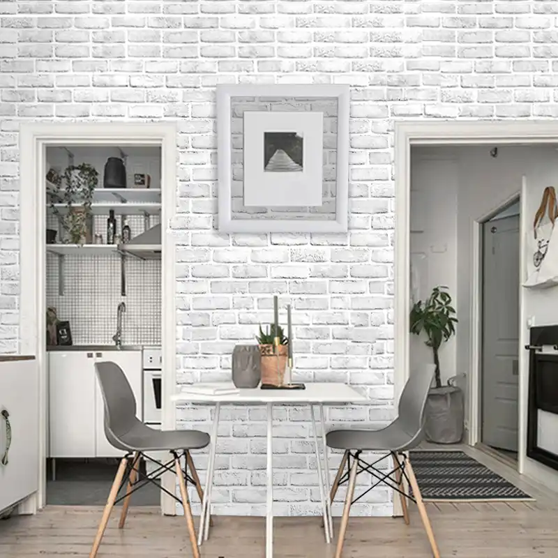 Home Decor 3d Wallpaper Pvc White Brick Wall Stickers Paper Self Adhesive Furniture Bathroom Living Room Kitchen Wallpaper Wallpapers Aliexpress