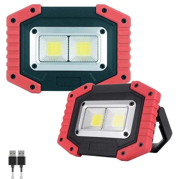 

Portable LED Work Light, COB Rechargeable Lights,Battery Powered, Waterproof with 3 Modes and Adjustable Handle for Outdoor Camp