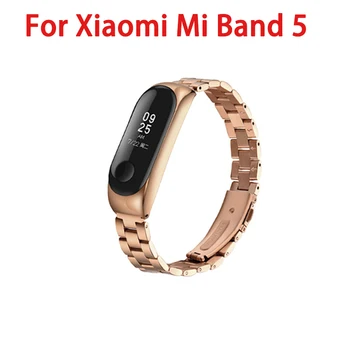 

Replaceable Strap For Mi Band 5 Precision Stainless Bracelet Smart Watch Strap Fine Steel Safety Buckle Bracelet Sport Wristband