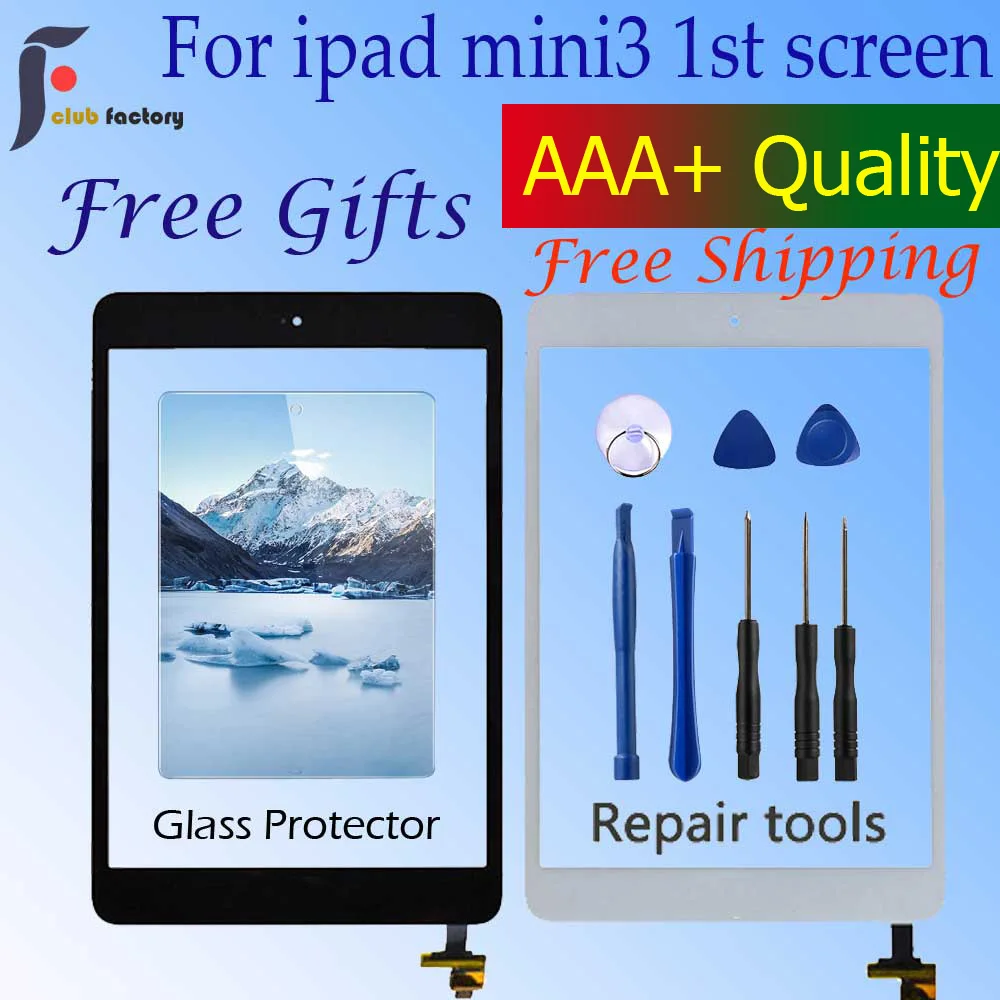 Для iPad Mini 3 Mini3 сенсорный экран дигитайзер Главная Кнопка с IC разъемом для mini A1599
