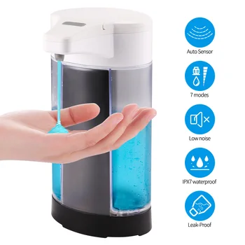 

7 Modes Automatic Liquid Hand Soap Dispenser - 400Ml Pressless Countertop Soap Dispenser Sensor Bottle For Home Bathroom